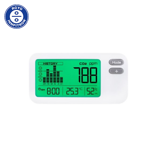 Eco CO2 Mini monitor, 온도+습도+실내공기질측정, 이산화탄소 농도 측정기, 온습도계,시계기능